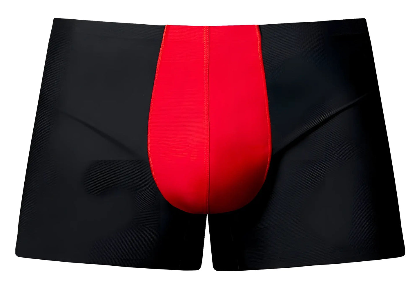 Black briefs with bold red mesh central panel from male power 154-300 hot mesh pouch short in black red