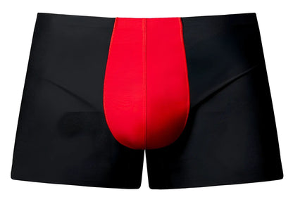 Black briefs with bold red mesh central panel from male power 154-300 hot mesh pouch short in black red