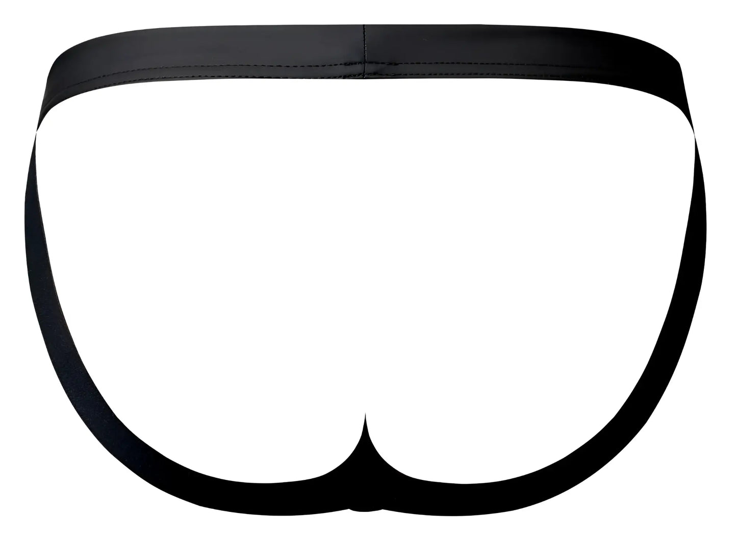 Black male power briefs with smooth sleek design and elastic waistband in color black for comfortable support