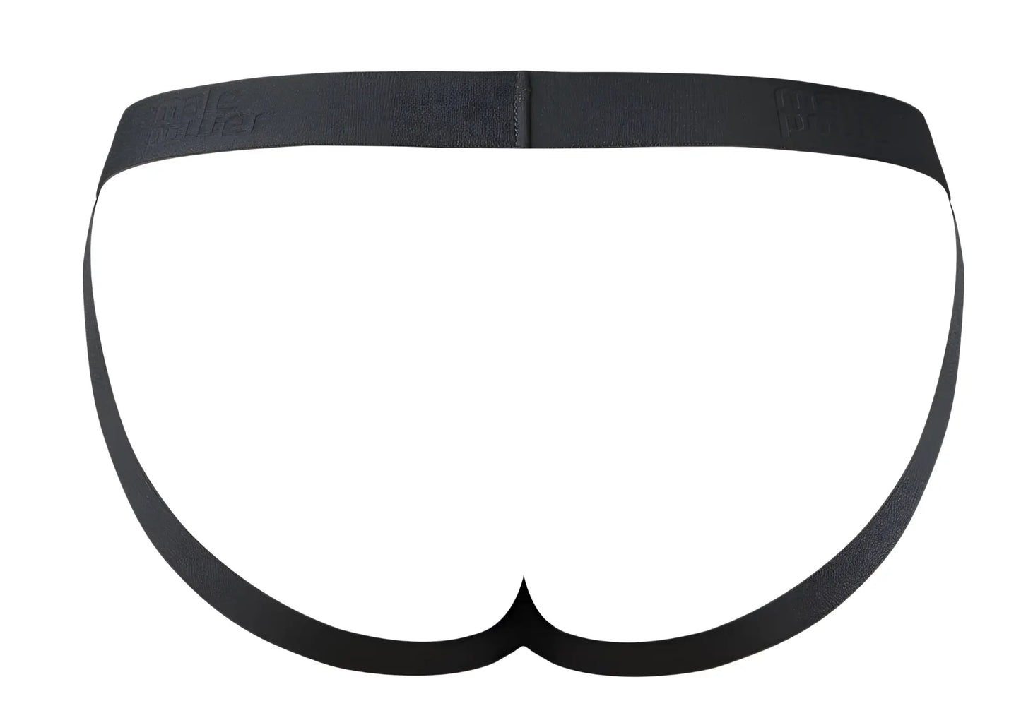 Black male power 348-304 open ended jock briefs with elastic cock ring and seamless design with waistband logo