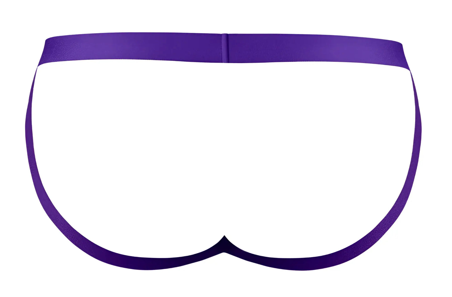 Purple satin briefs by male power with a smooth sleek design in eggplant color for comfortable daily wear