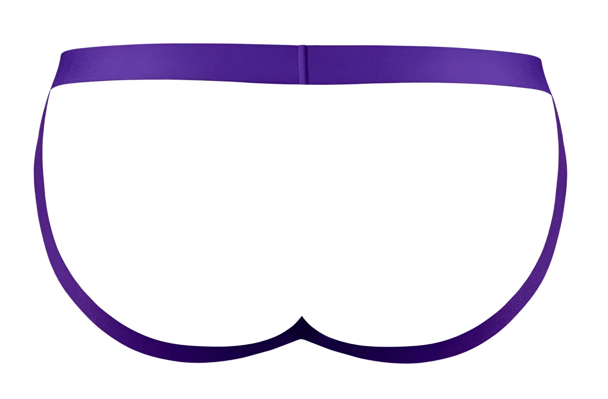 Purple satin briefs by male power with a smooth sleek design in eggplant color for comfortable daily wear