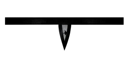 Black mesh choker with pointed triangular pendant featuring embroidered bird design for male power 416-291 love star thong