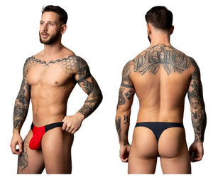 Male power 442-300 hot mesh bong thong in black and red featuring a bold modern design with breathable mesh fabric