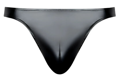 Black glossy latex thong male power 442-301 liquid onyx 2.0 bong thong in black with sleek form-fitting design