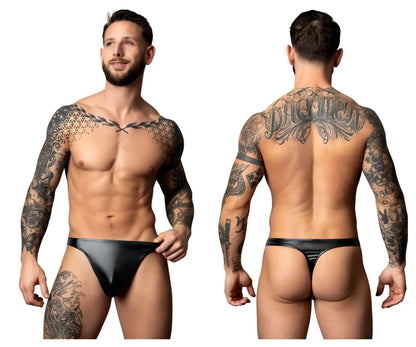 Black latex thong from male power 442-301 liquid onyx 2.0 bong thong showing the back side
