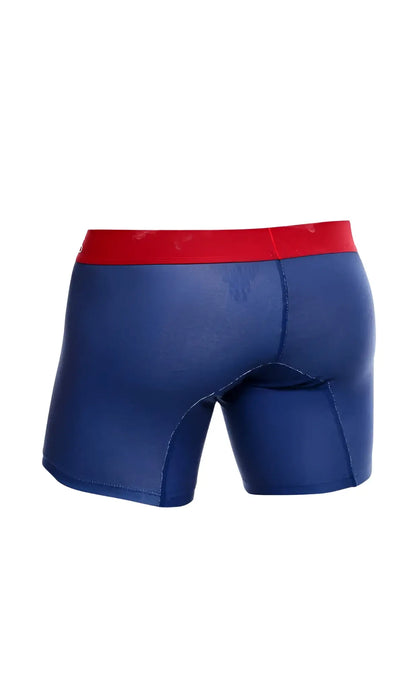 Malebasics 3-pack boxer brief marine in blue with a red waistband made of soft breathable fabric for everyday wear