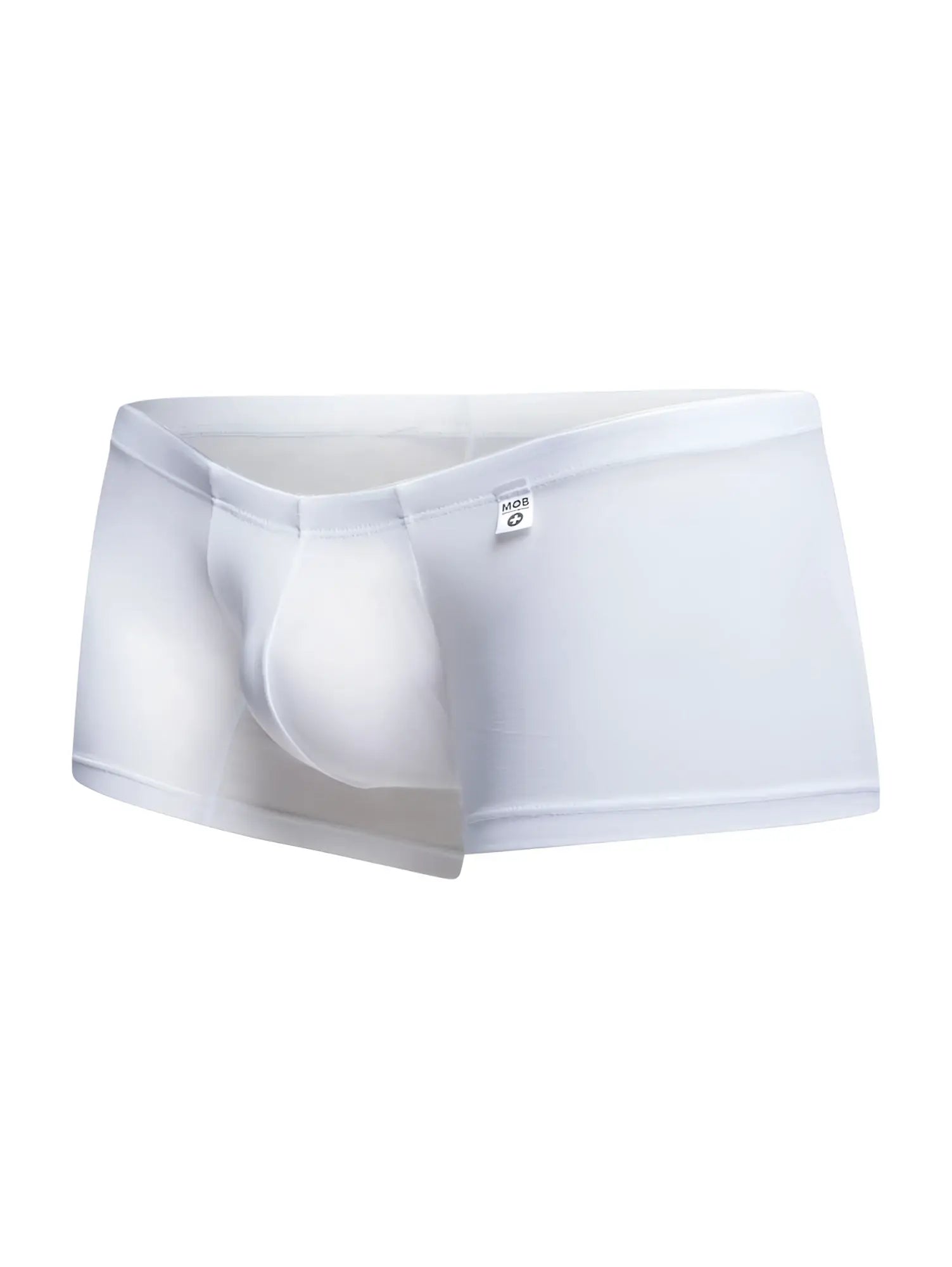 White male basics mbl78 lace trunks with smooth form-fitting design mesh material and subtle waistband brand tag