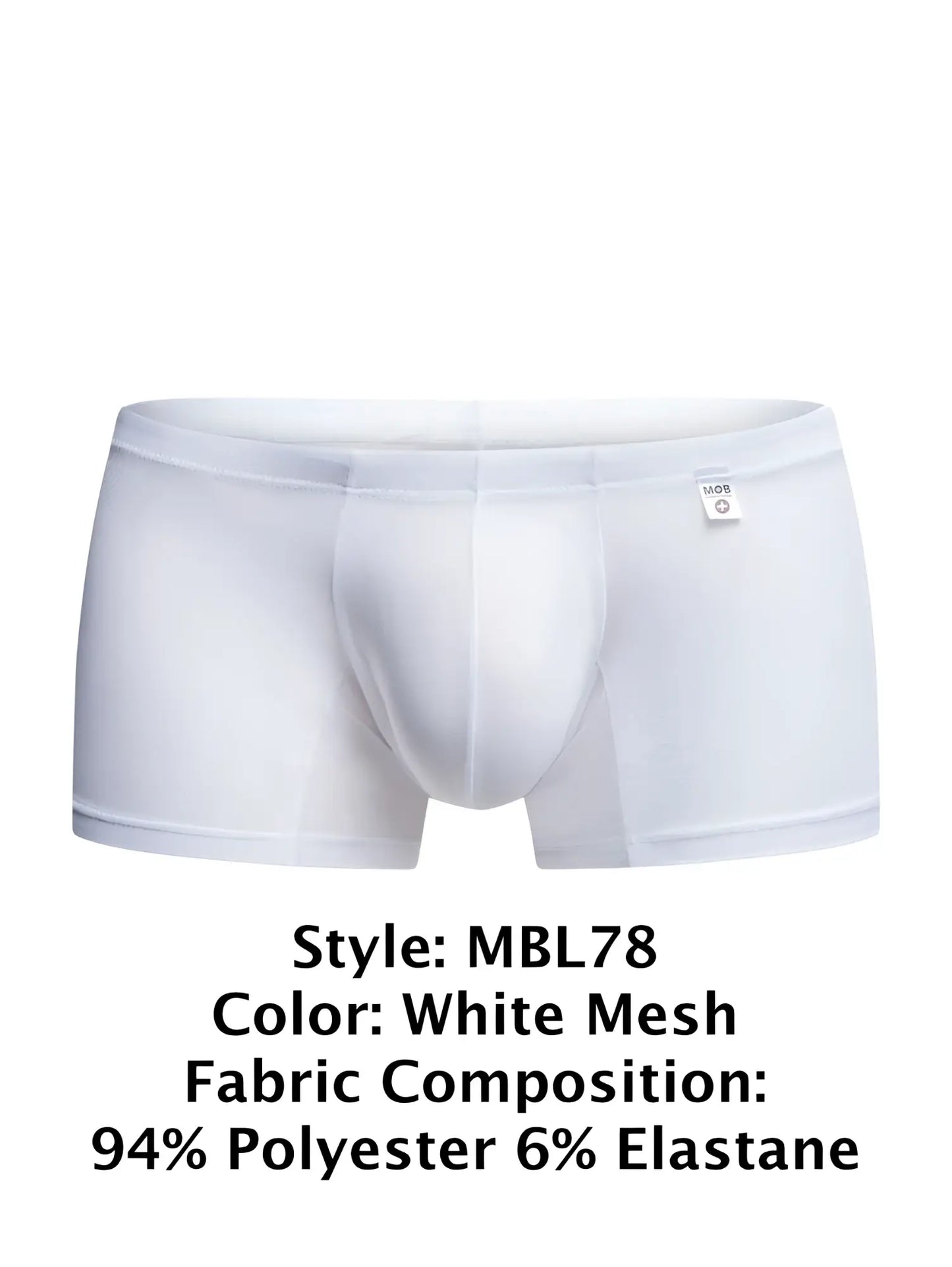 Malebasics mbl78 lace trunks white mesh briefs with a sleek form-fitting design and subtle elastic waistband