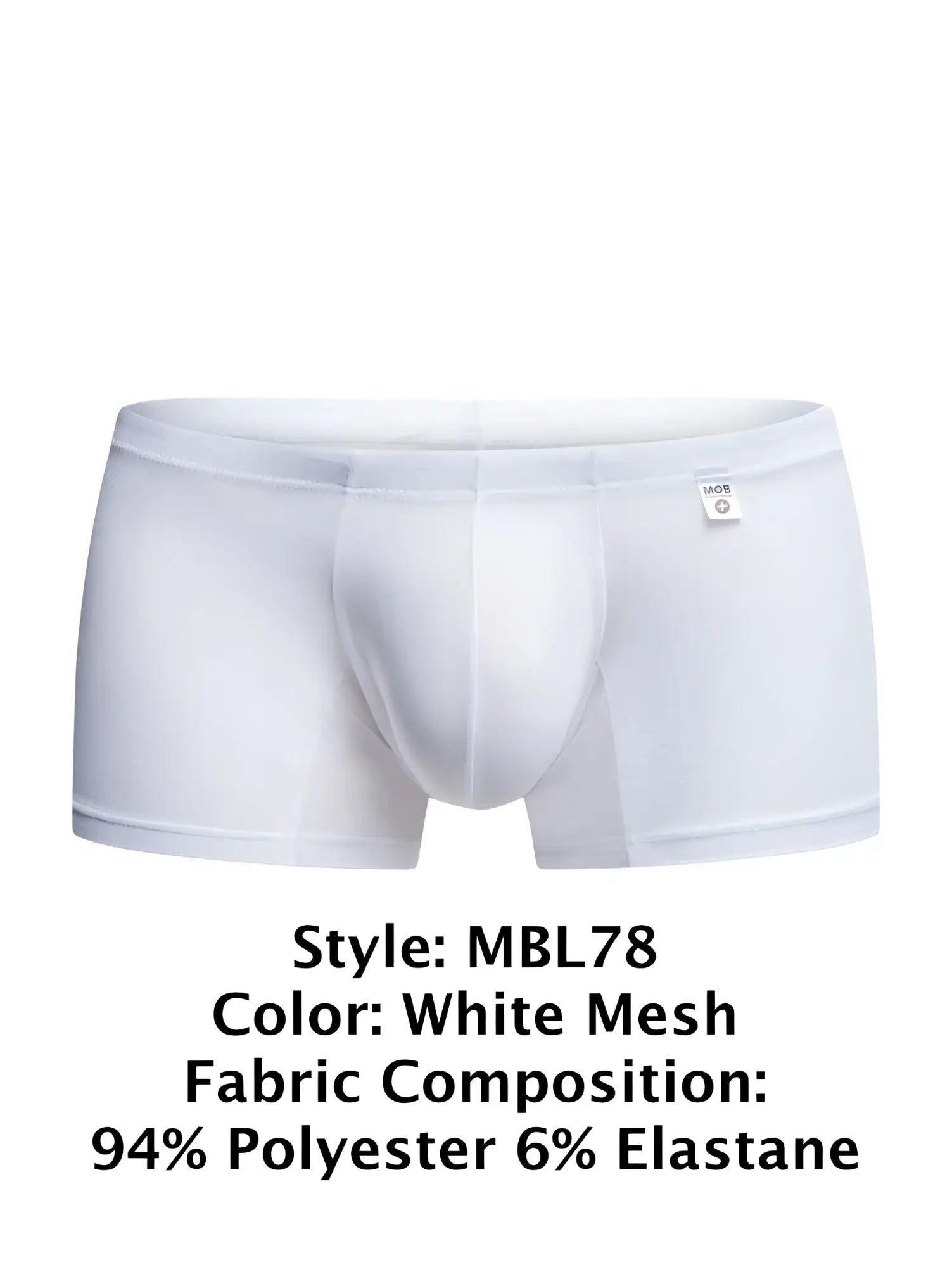 Malebasics mbl78 lace trunks white mesh briefs with a sleek form-fitting design and subtle elastic waistband