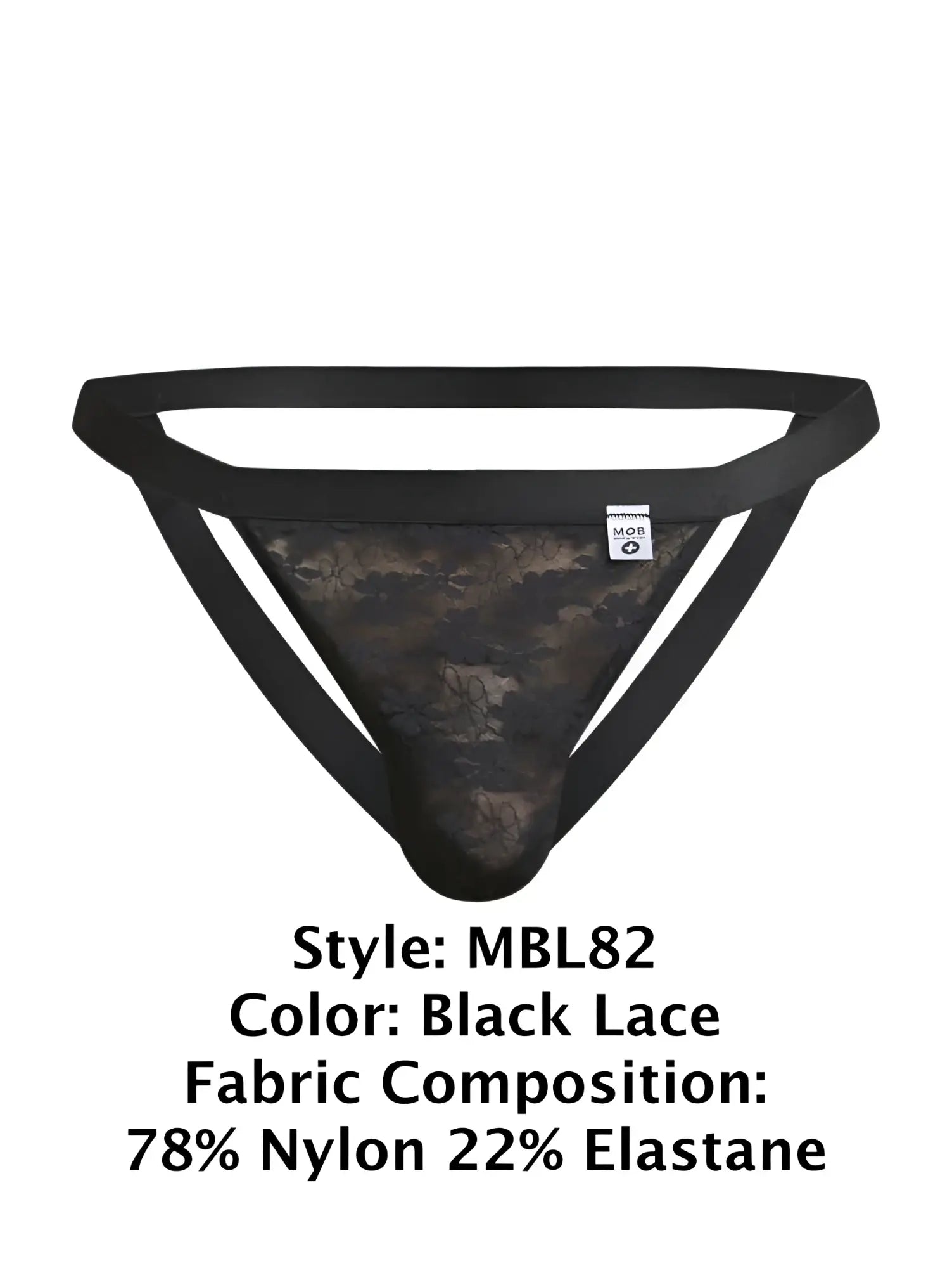 Malebasics mbl82 sexy jockstrap black lace thong with camouflage pattern made of 78 nylon and 22 elastane