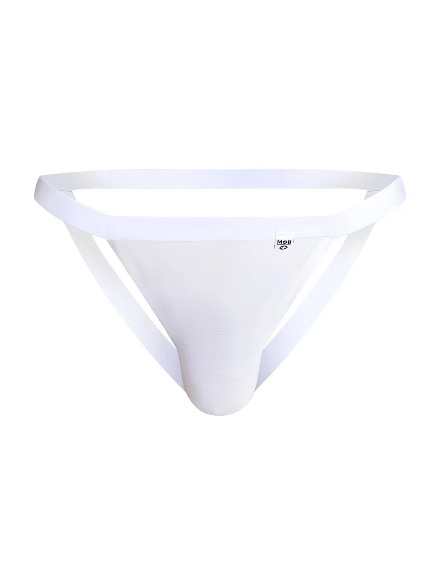 Malebasics mbl82 sexy jockstrap in white mesh with a smooth seamless design and small logo on the waistband