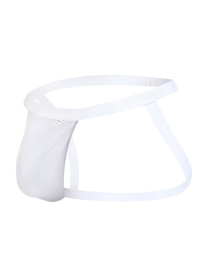 Malebasics mbl82 sexy white mesh jockstrap with sleek form-fitting design and smooth glossy finish