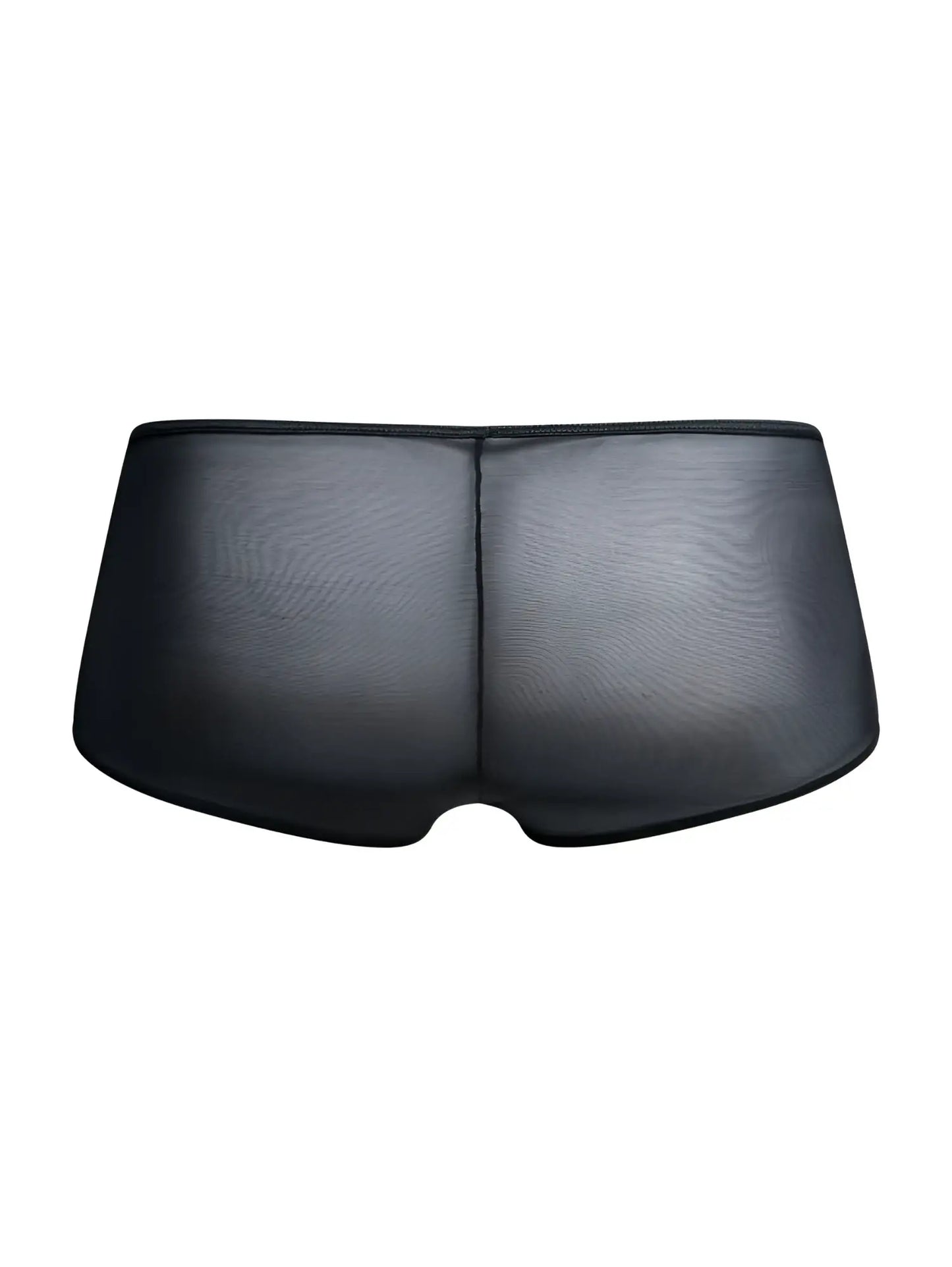 Malebasics mbl83 loop cheeky trunks black sheer mesh briefs with smooth textured front and central seam