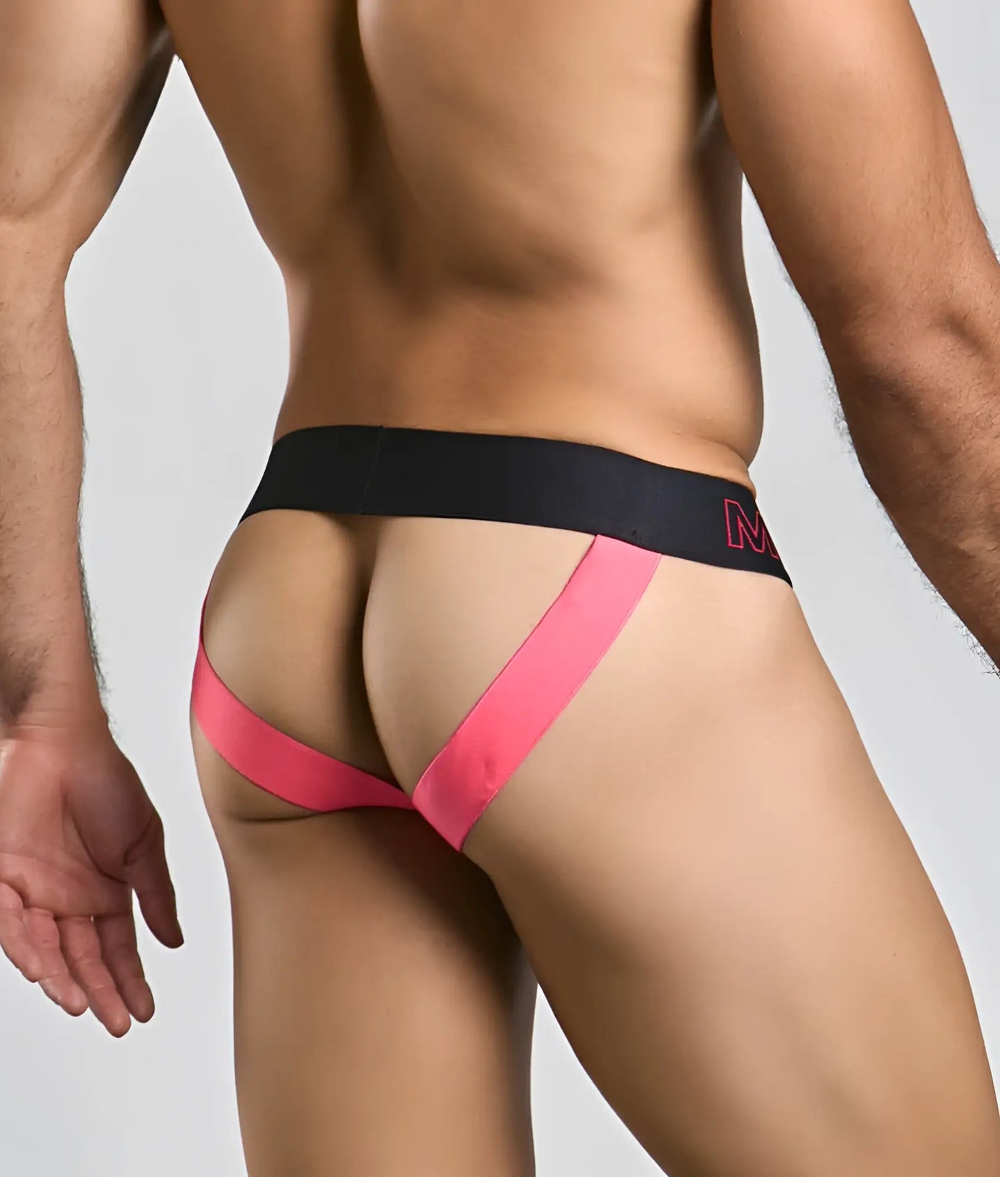 Pink and black malebasics neon jock new colors athletic briefs with bold contrasting design for active wear