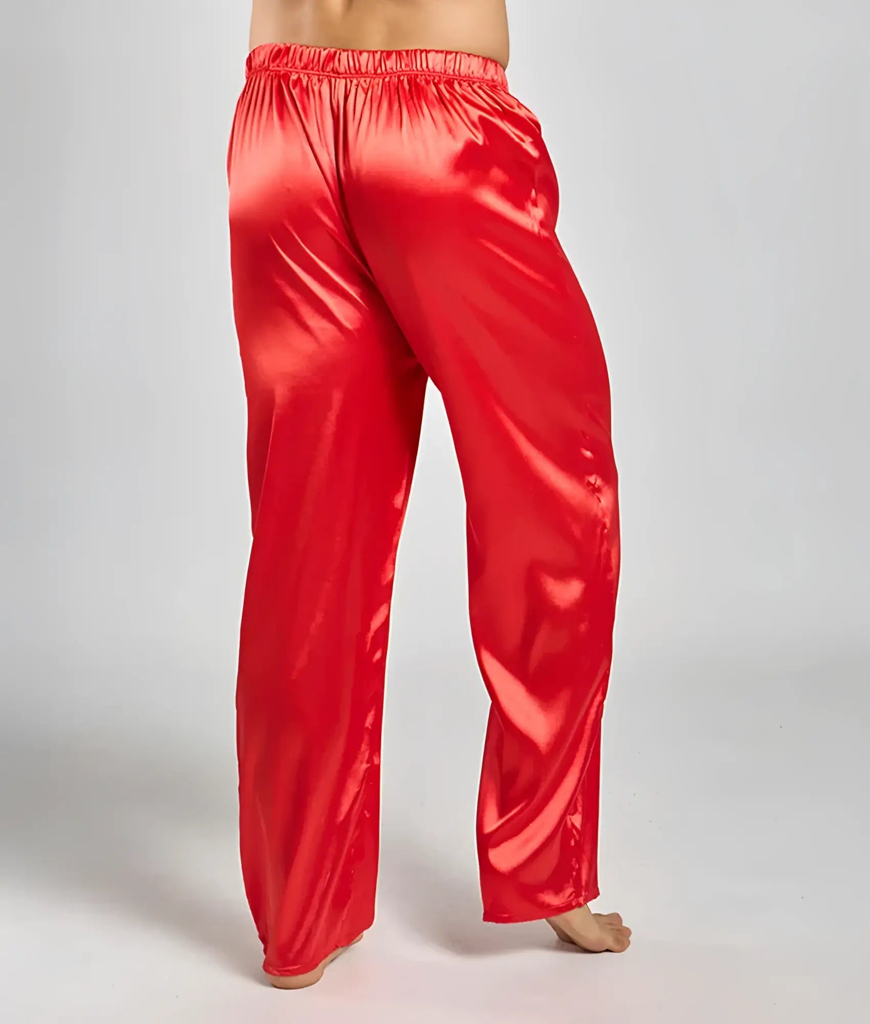 Malebasics pants satin red satin pajama pants with an elastic waistband for comfortable loungewear