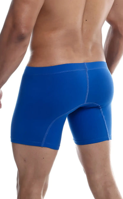 Malebasics silver plus boxer brief 3 pack bright blue athletic briefs with snug fit and subtle white stitching