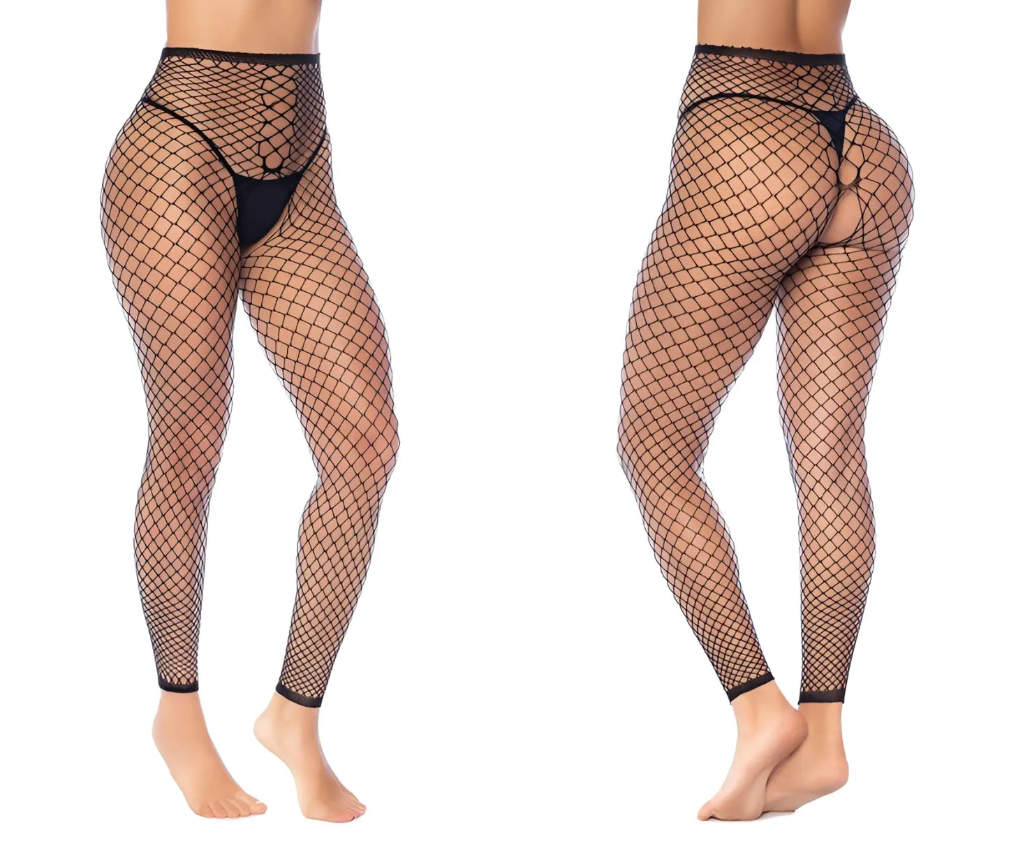 Mapale 1120 top or bottom stocking fence net black high-waisted sheer fishnet pantyhose with diamond pattern