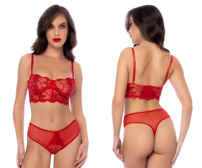 Red lace bra and matching panties set mapale 8895 two piece set in vibrant red lace lingerie for intimate wear