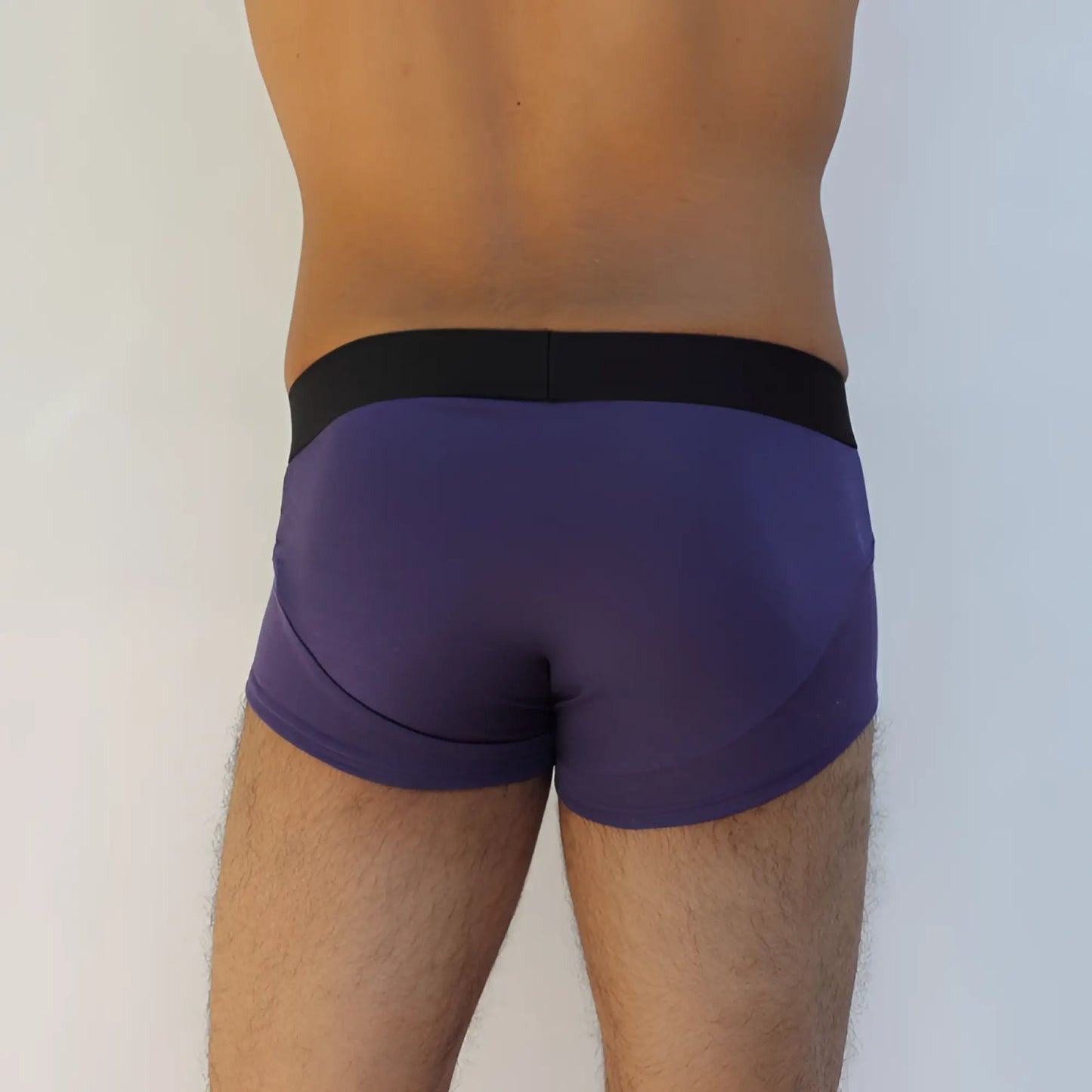 Purple mckillop jagger modal boxer briefs with black elastic waistband in size s for comfortable everyday wear