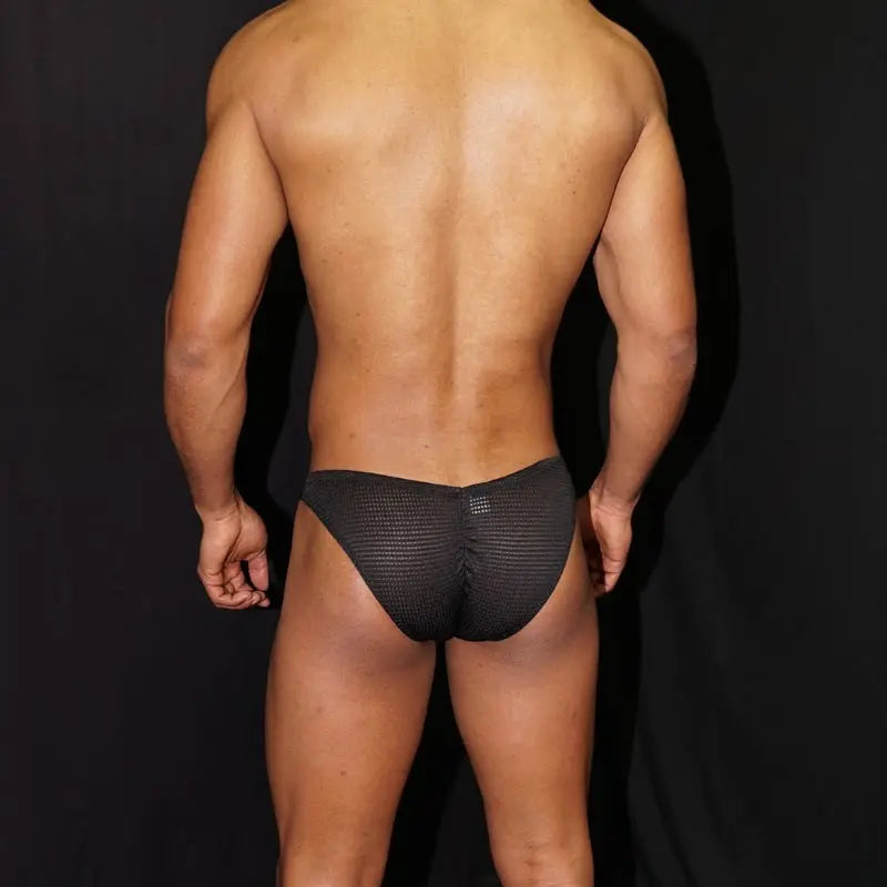 Arroyman Men's Black Mesh Buns Bulge Underwear BNS017M