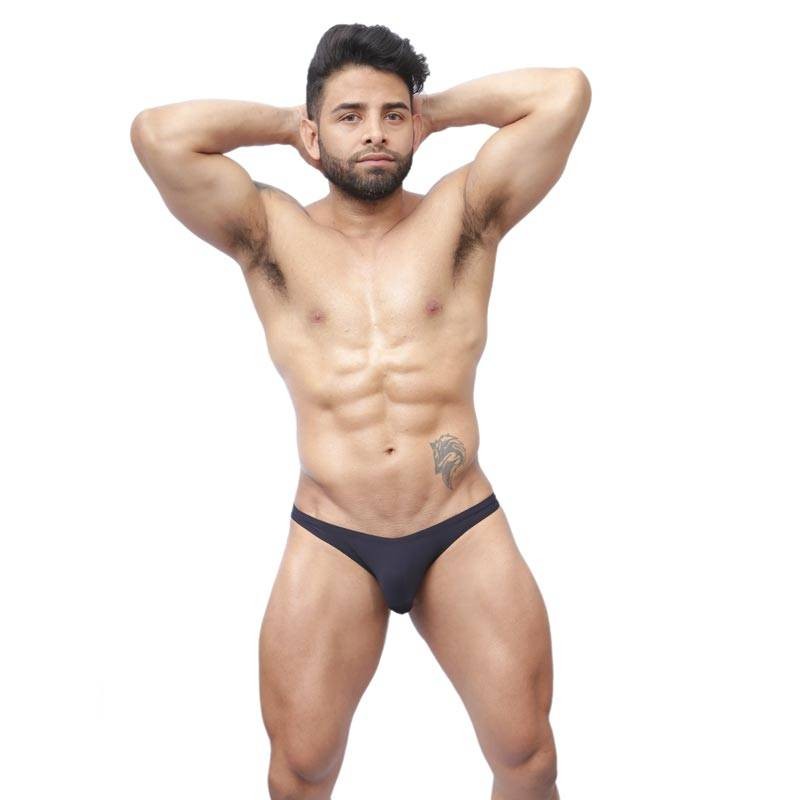 Arroyman Men's Black Color Enhancer Bikini Buns Underwear BNS028M