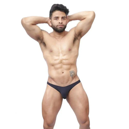 Arroyman Men's Black Color Enhancer Bikini Buns Underwear BNS028M