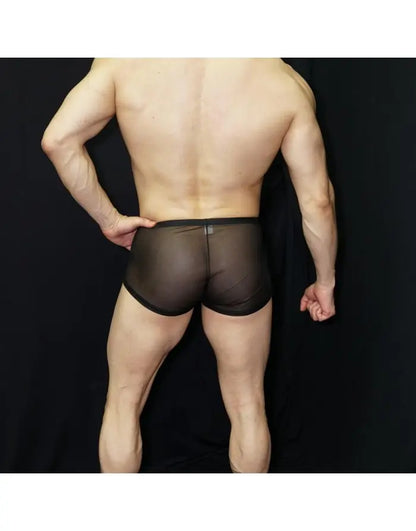 Arroyman Men's Black Nylon Stretch Boxer Underwear KDT006M