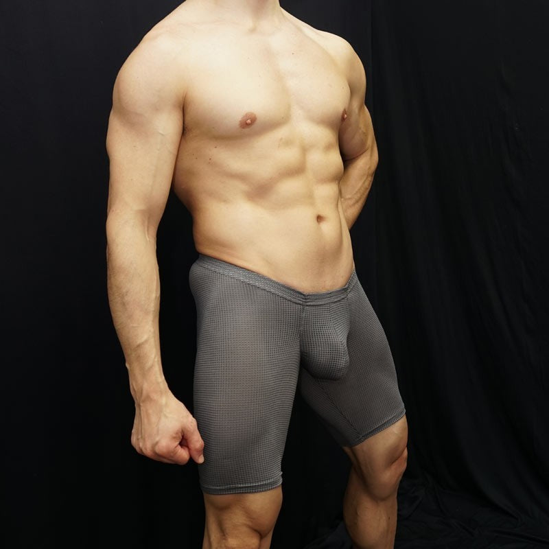 Arroyman Men's Grey Mesh Bulge Runner Shorts RNR009s