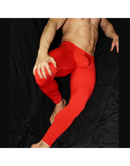 Arroyman Men's Bulge Runner Tights Pants - Red RNR007M
