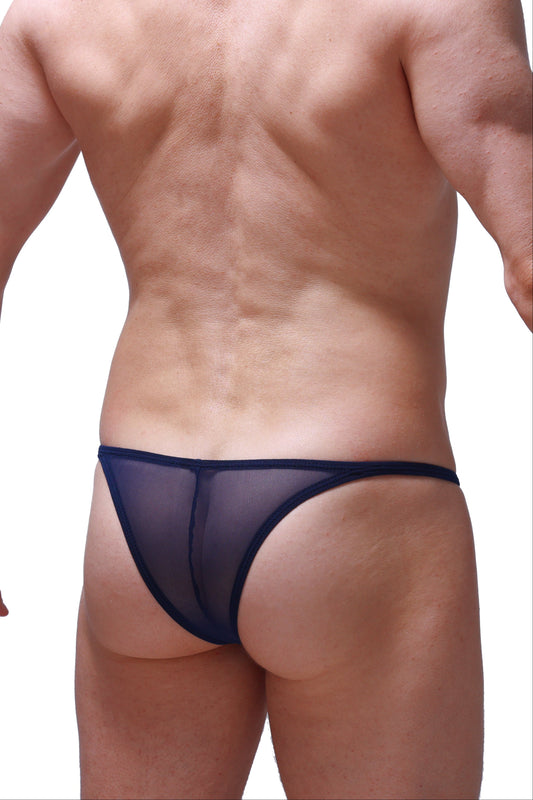 Bikini aus Plellis-Netz, Marineblau