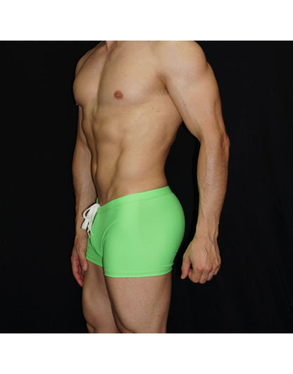 Arroyman Herren Badehose im Square-Cut-Stil, Fluor-Grün, BXR009S