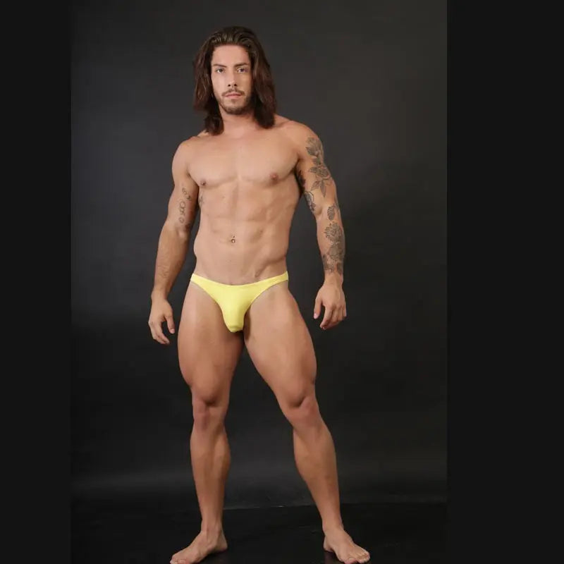 Arroyman Men's Yellow Bad Boy Backless Bikini Underwear BAD004L