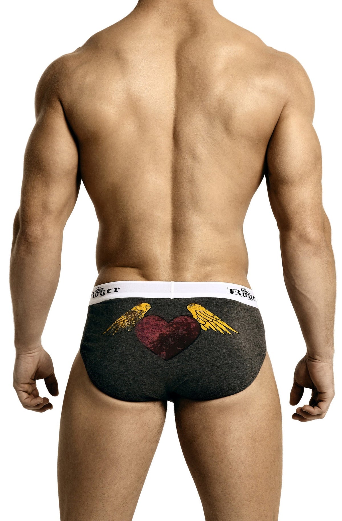 Ajaxx63 Men's Low-Rise Sport Brief - Grey - Big Roger
