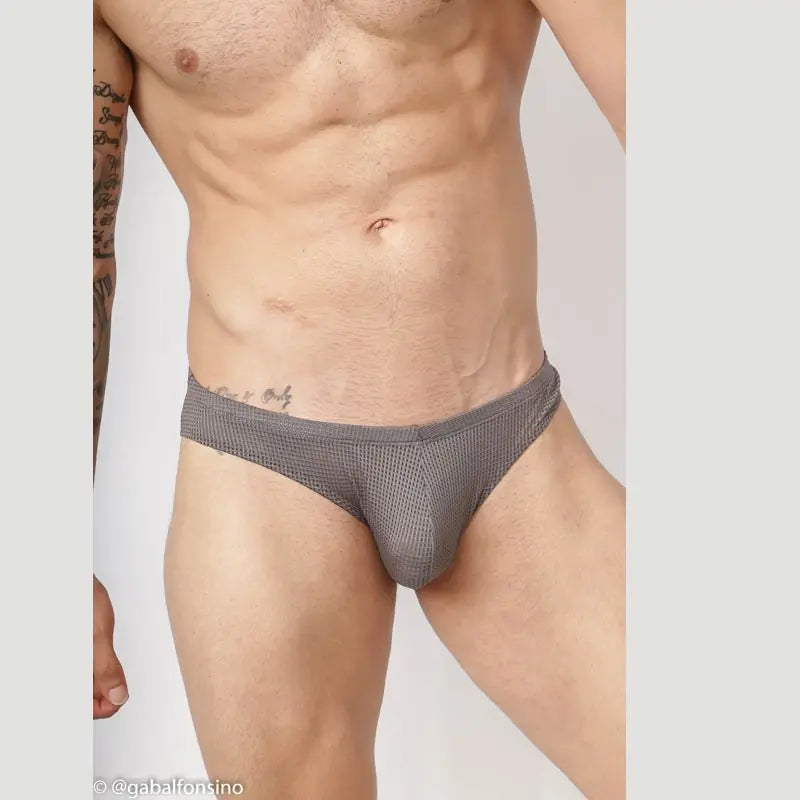 Arroyman Men's Grey Mesh Bikini Underwear MIN017S