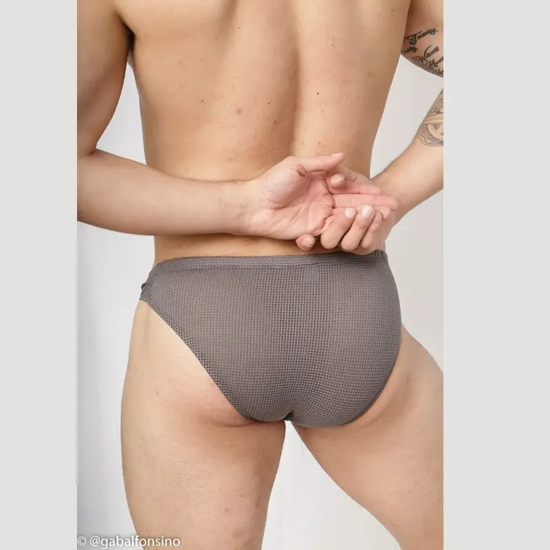 Arroyman Men's Grey Mesh Bikini Underwear MIN017S