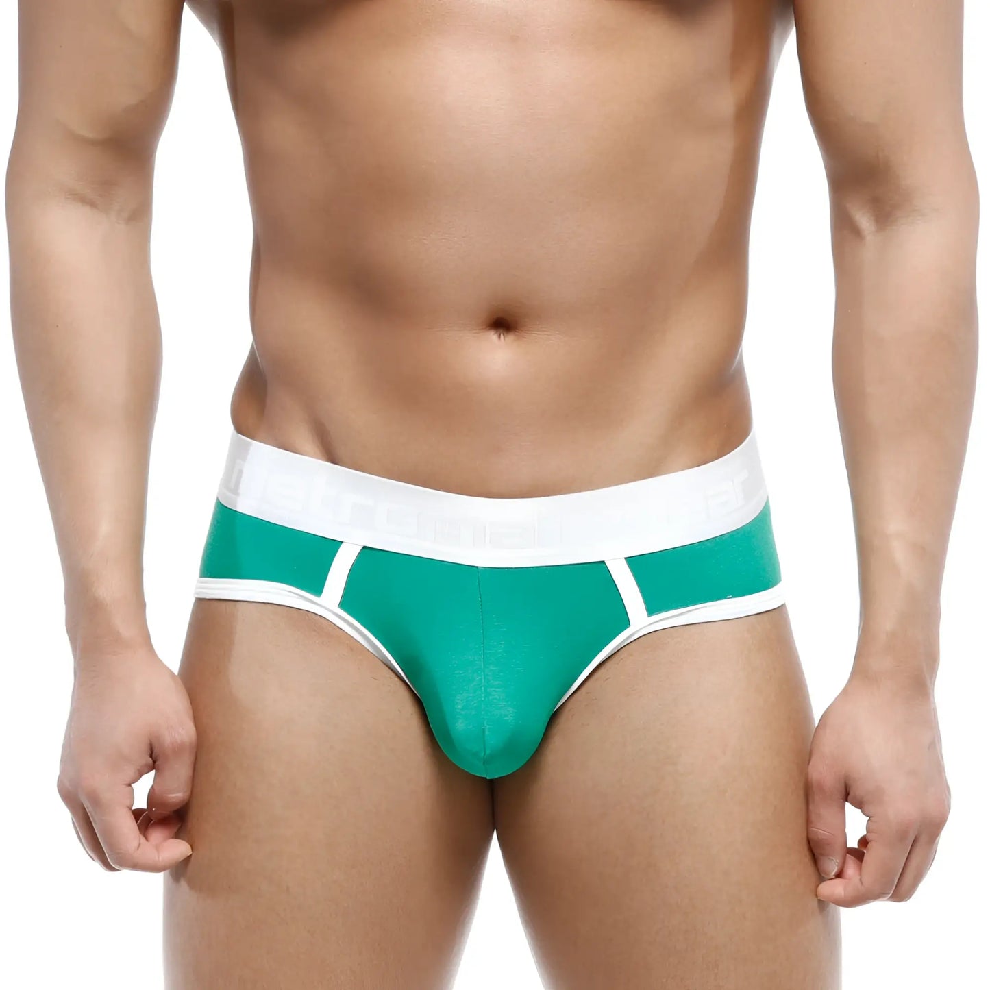 MetroMaleWear 365 Hip Brief snug fit athletic briefs in green and white ideal for active wear and comfort