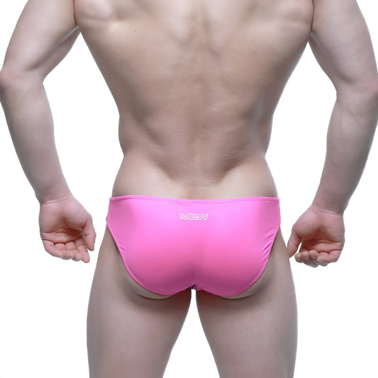 MetroMaleWear Alegria Bikini pink swim trunks with bright pink color and sleek form-fitting design for swimming