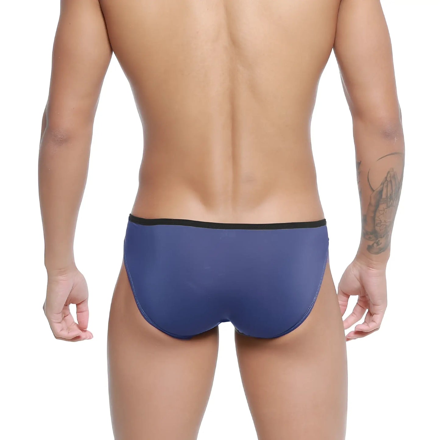 Navy blue metro malewear arc bikini briefs with black elastic waistband comfortable everyday wear