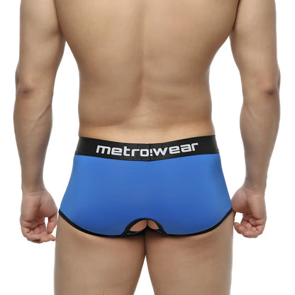 Metro malewear atope trunk royal 7023-18 blue metrowear men’s briefs with black trim and central cutout