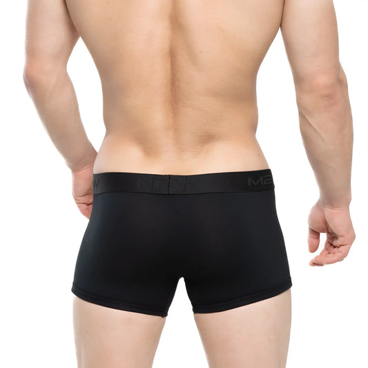 MetroMaleWear Avalon boxer brief black 3034-20 with snug elastic waistband featuring subtle men branding