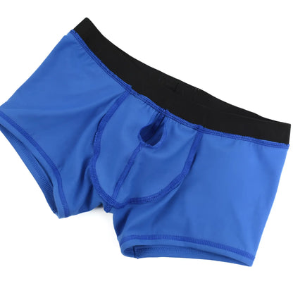 MetroMaleWear Avalon boxer brief royal blue with black waistband and central pouch opening for comfort and support
