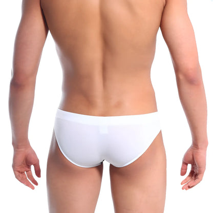 White briefs metro male wear bella swim bikini 4957-00 with smooth form-fitting design in white color