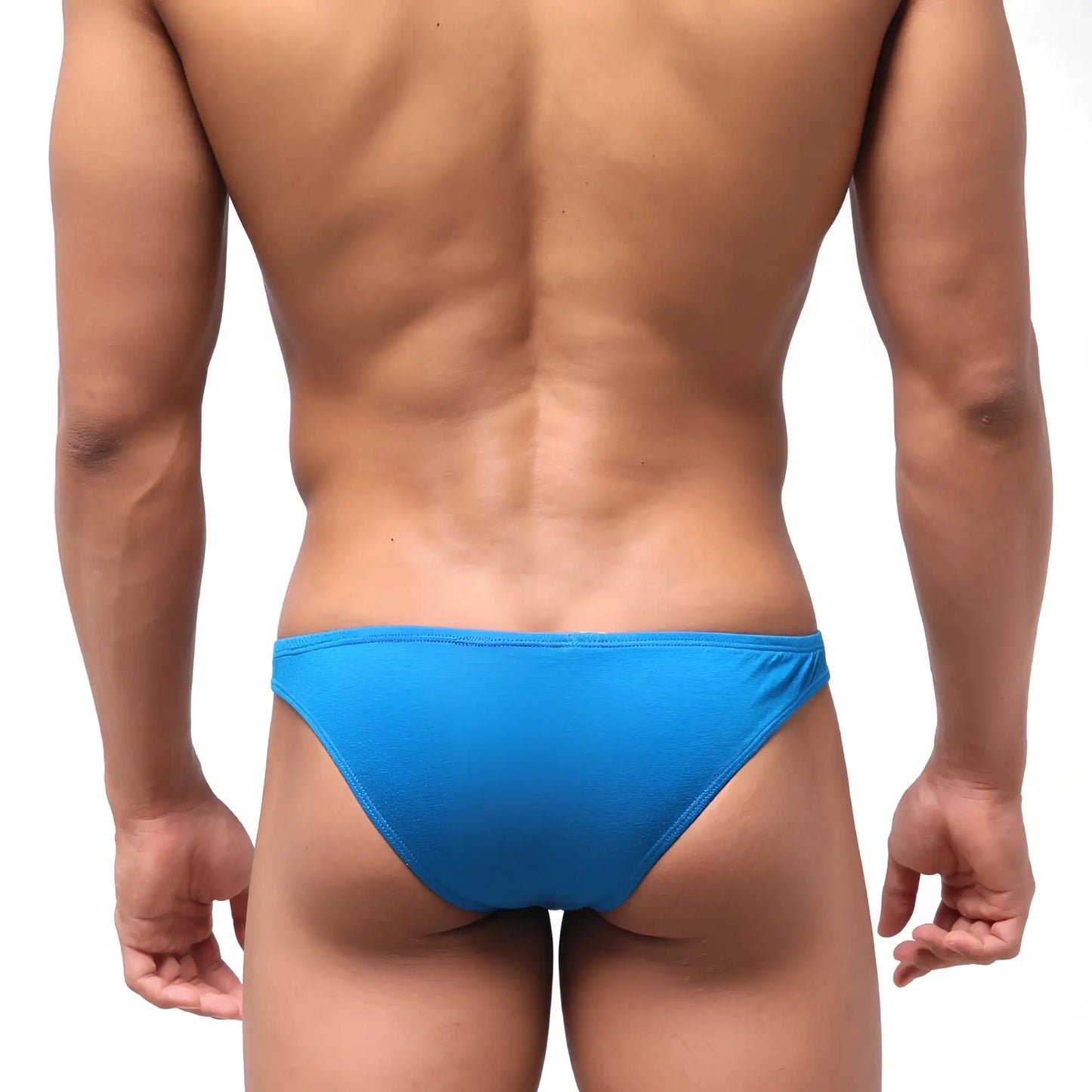 MetroMaleWear Bosillo half back bikini royal blue swim trunks with smooth stretchy fabric and a sleek design