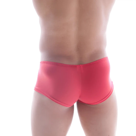 MetroMaleWear Bosillo short boxer red 3014-12 bright pink form-fitting swim trunks with smooth stretchy fabric