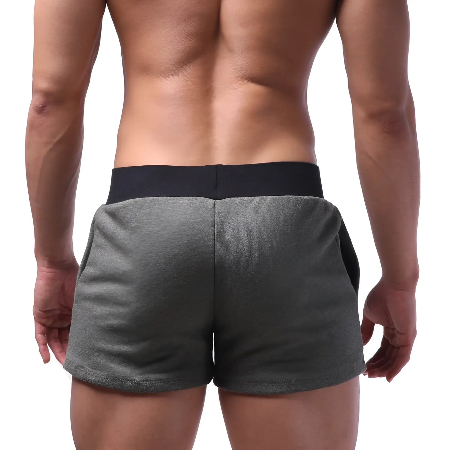 MetroMaleWear Boston athletic shorts gray heathered fabric with black elastic waistband for active wear