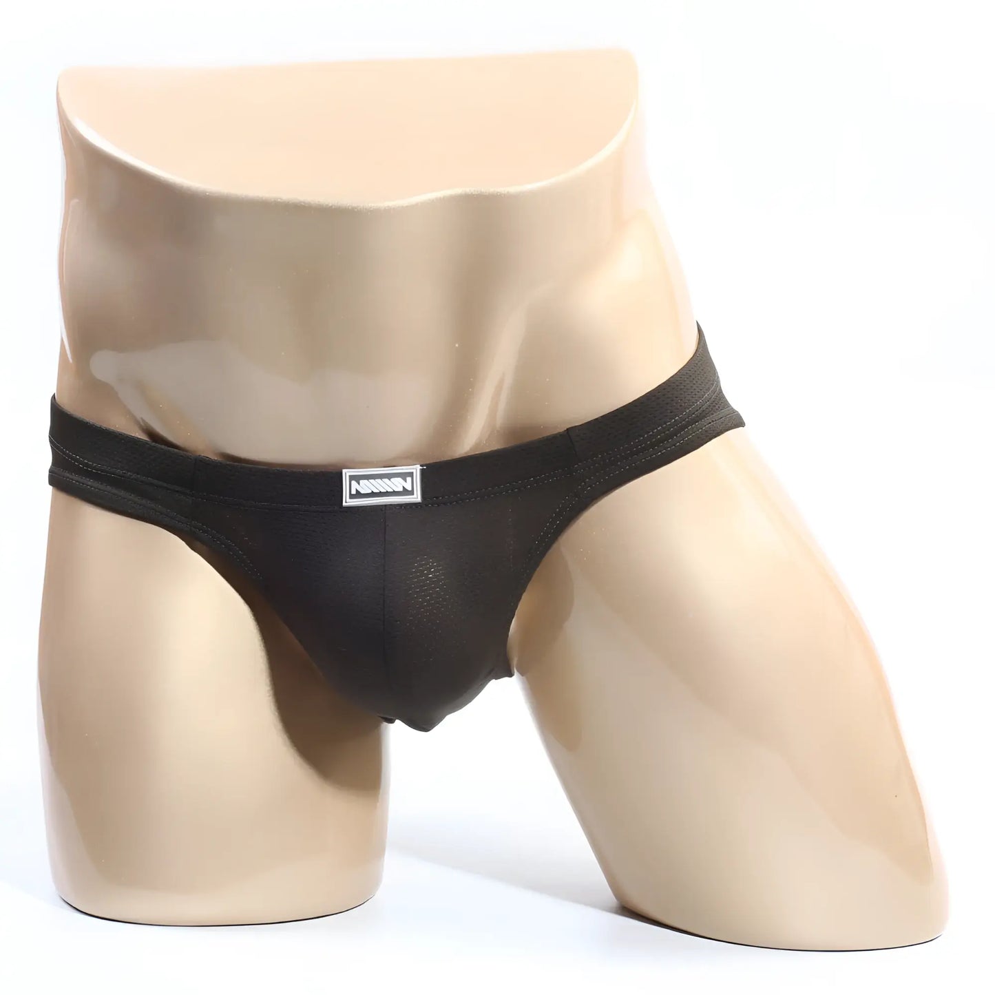 MetroMaleWear bravo bikini dark green mesh briefs with sleek form-fitting design and waistband brand tag