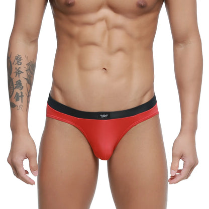 MetroMaleWear Cebolla Bikini red briefs with sleek form-fitting design in red and black for comfortable wear