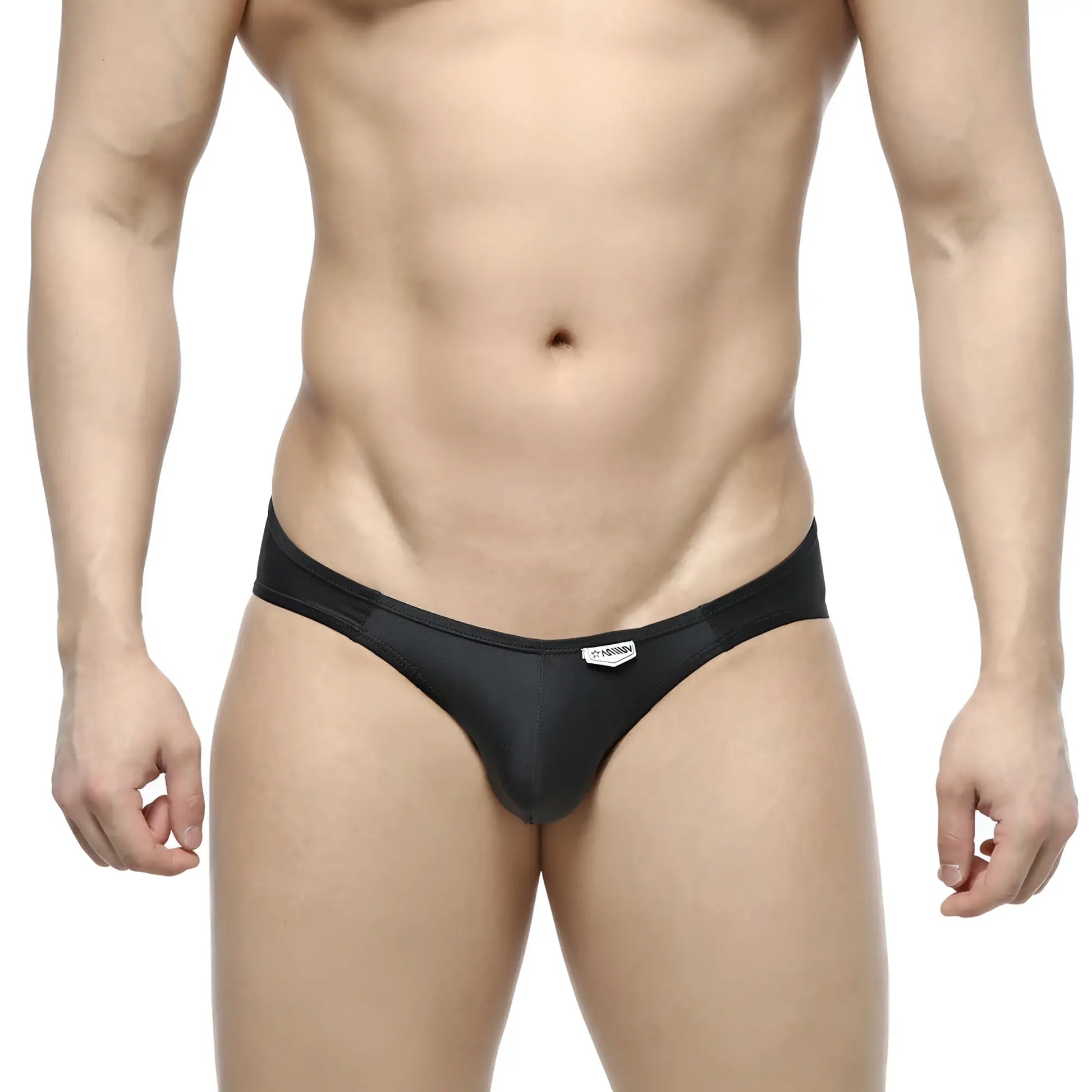 MetroMalewear cesar bikini black 6009-20 sleek form-fitting men’s briefs with subtle mesh panel on the side