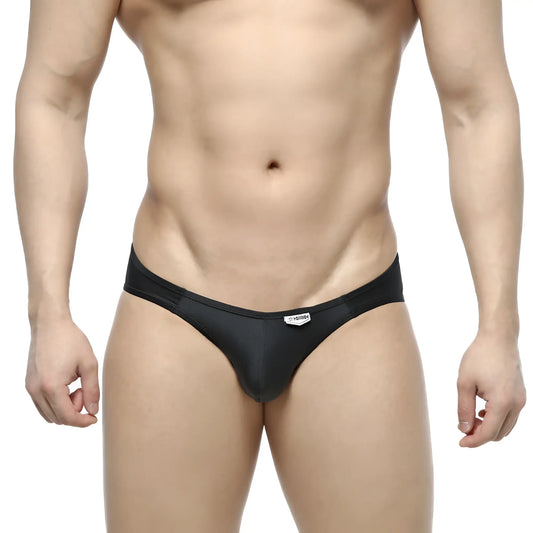 MetroMalewear cesar bikini black 6009-20 sleek form-fitting men’s briefs with subtle mesh panel on the side